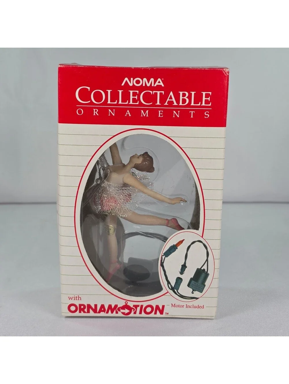 New Vtg Noma Ornamotion Ballerina Christmas Ornament Rotating Motor Vintage 1989